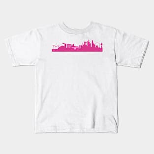 Singapore skyline pink Kids T-Shirt